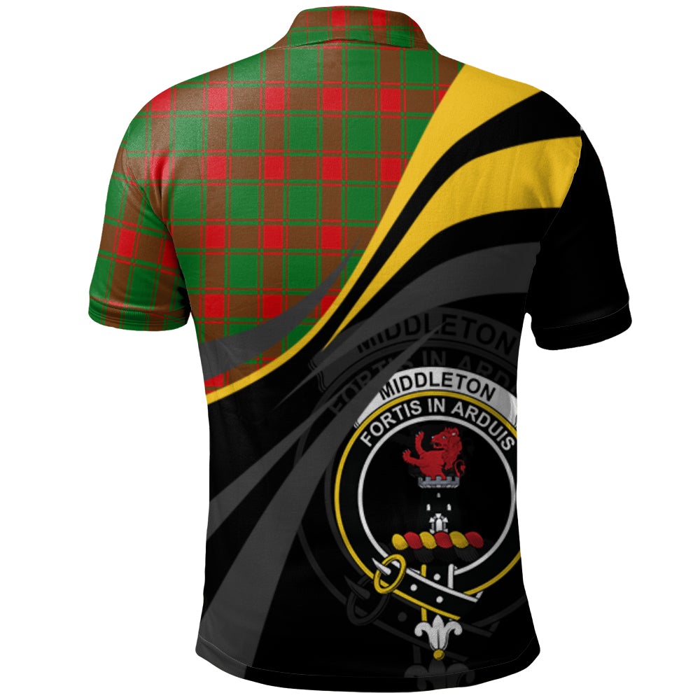 Clan Middleton Modern Tartan Polo Shirt - Royal Coat Of Arms Style RN90 Middleton Modern Tartan Tartan Polo   