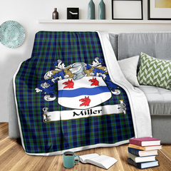 Clan Miller Tartan Coat Of Arms Blanket 3 Sizes TD90 Clan Hall Tartan Today   