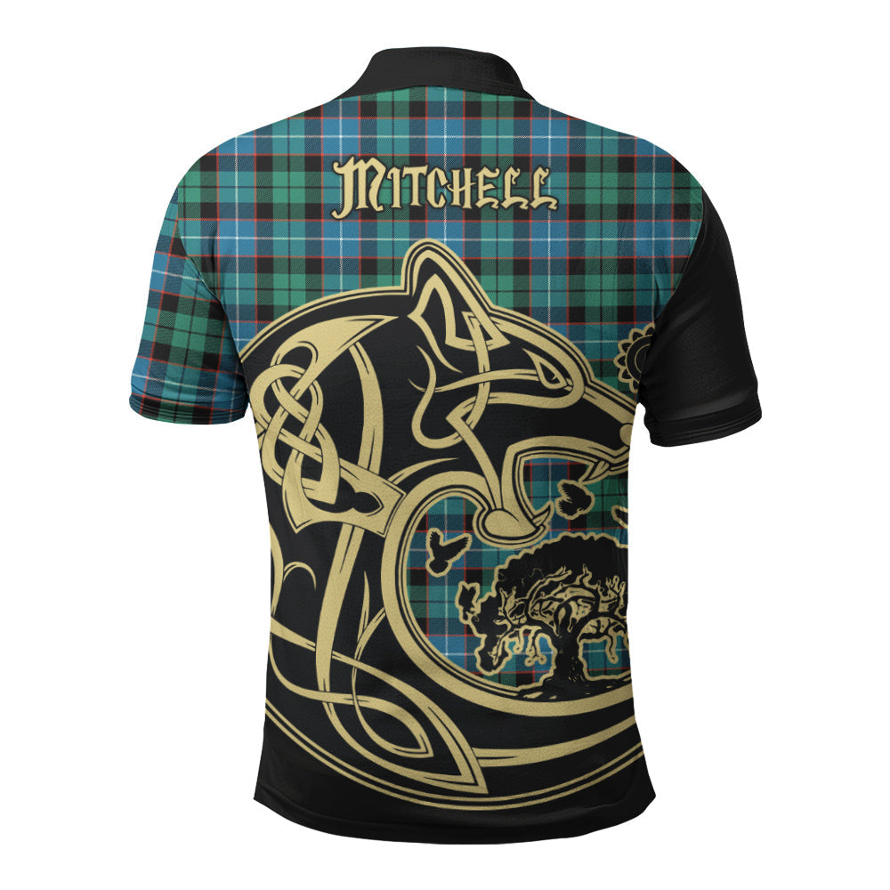 Clan Mitchell Ancient Tartan Polo Shirt Viking Wolf JT21 Mitchell Ancient Tartan Tartan Polo   