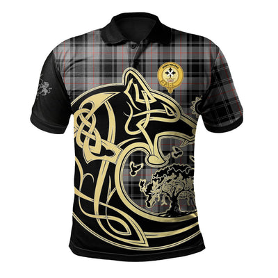 Clan Moffat Modern Tartan Polo Shirt Viking Wolf