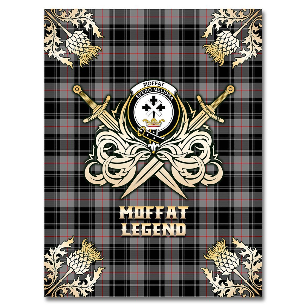 Clan Moffat Modern Tartan Gold Courage Symbol Blanket SK30 Clan Moffat Tartan Today   