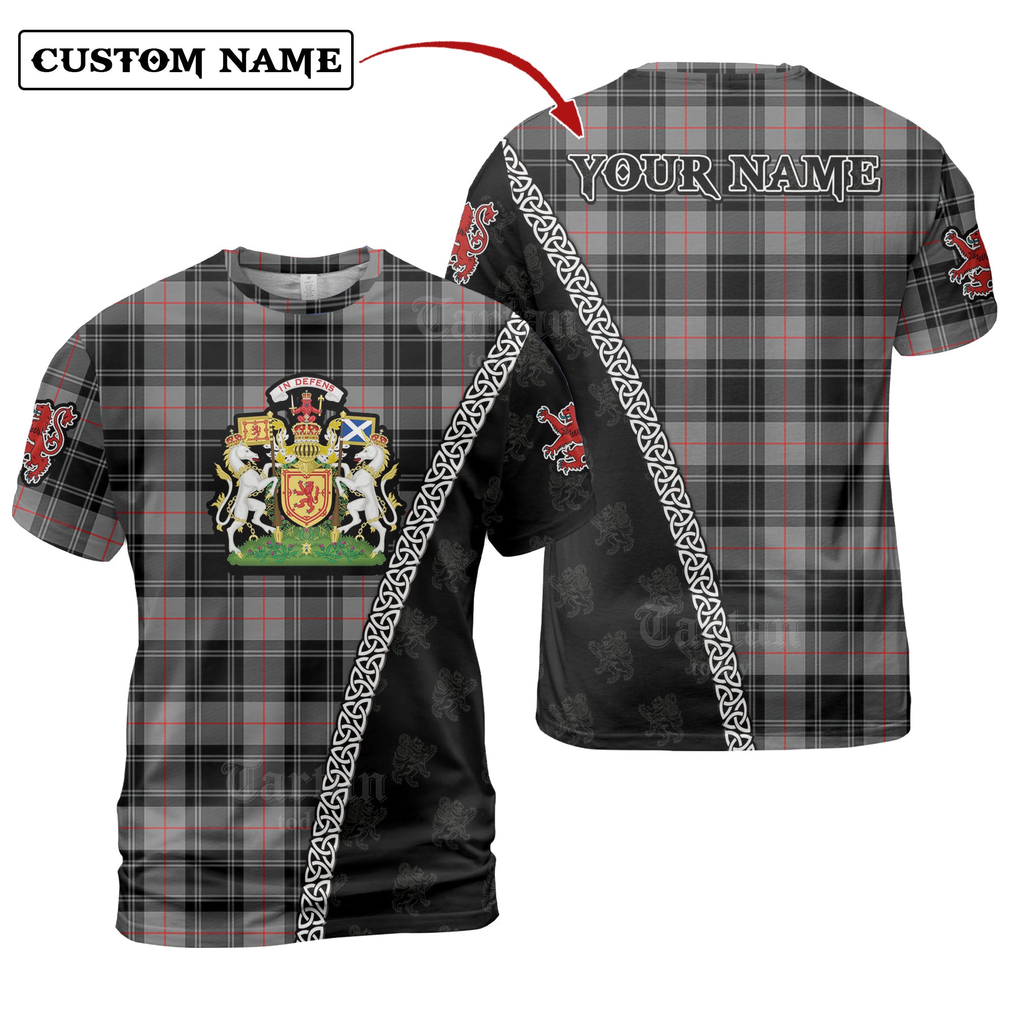 Moffat Modern Tartan Shirt with Scotland Coat of Arms & Custom Name MN79