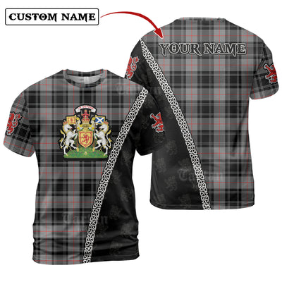 Personalized Clan Moffat Modern Tartan Shirt with Scotland Coat of Arms & Custom Name