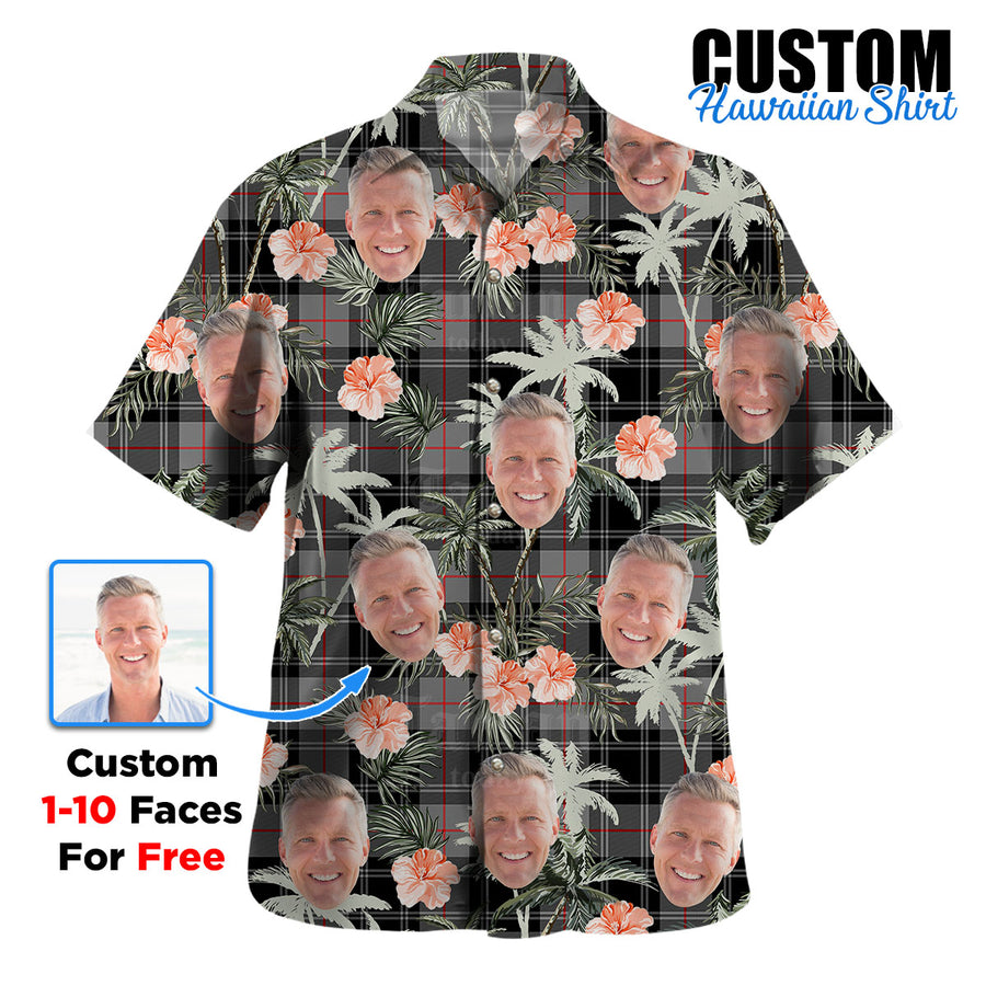 Clan Moffat Modern Tartan Custom Face Hawaiian Shirt – Unisex Gift for Family Members, Summer Party RL22 Moffat Modern Tartan Tartan Hawaii Shirt