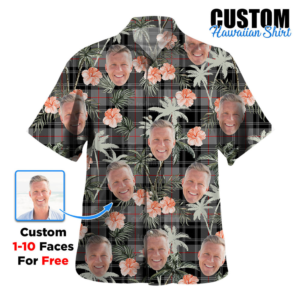 Clan Moffat Modern Tartan Custom Face Hawaiian Shirt – Unisex Gift for Family Members, Summer Party RL22 Moffat Modern Tartan Tartan Hawaii Shirt