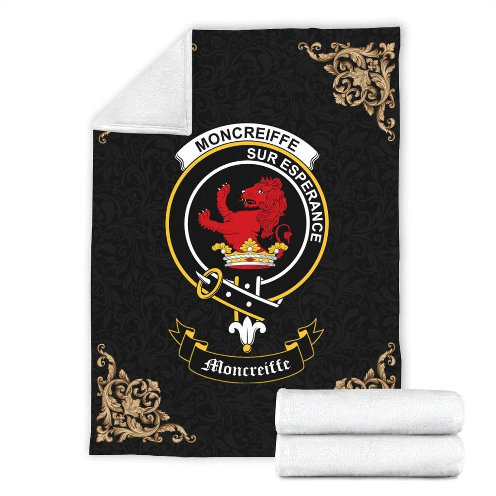 Clan Moncreiffe (or Moncreiff) Crest Tartan Premium Blanket Black CW13 Clan Moncrieffe Tartan Today   