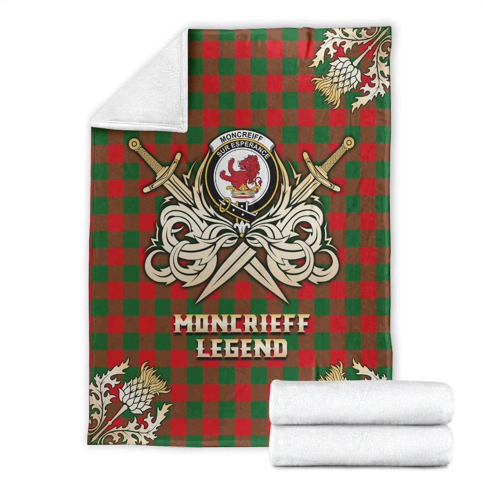 Clan Moncrieff Tartan Gold Courage Symbol Blanket LP32 Clan Hall Tartan Today   