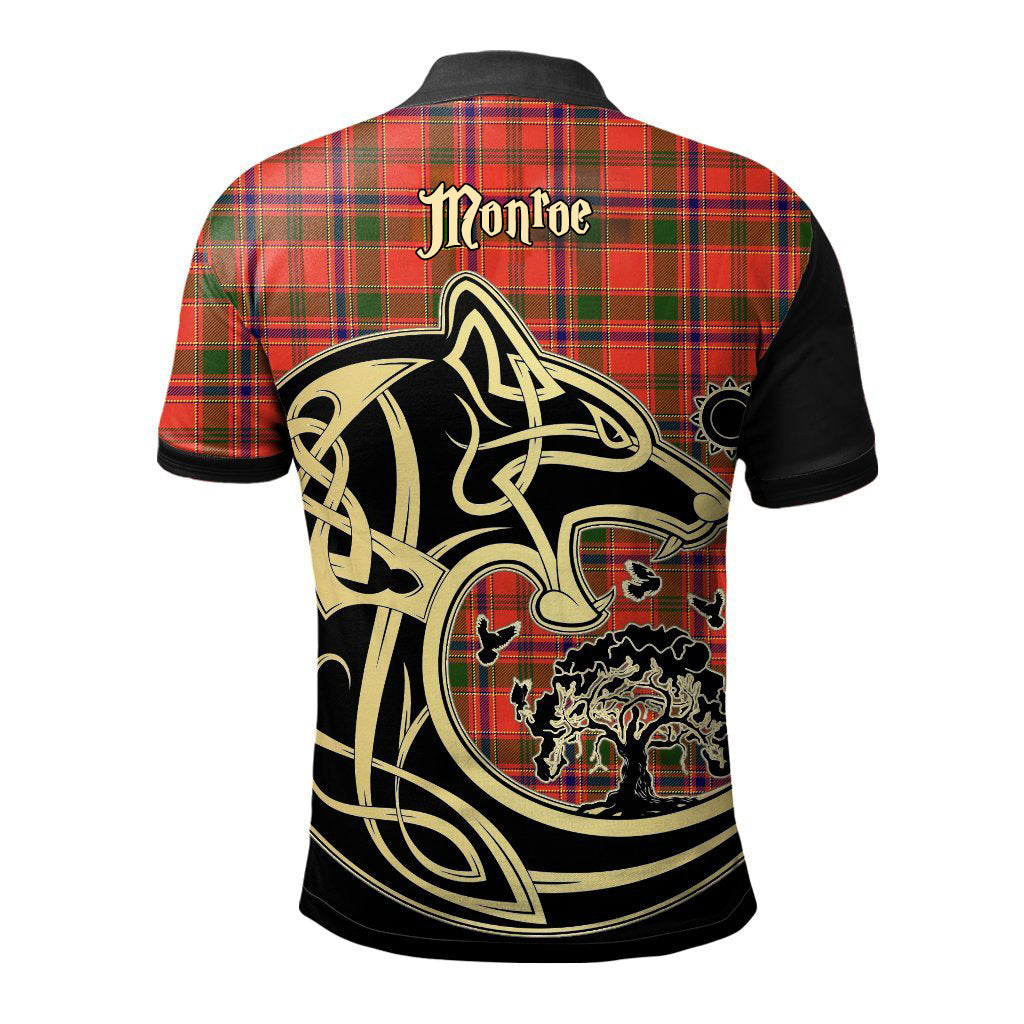 Clan Monroe Modern Tartan Polo Shirt Viking Wolf GI24 Monroe Modern Tartan Tartan Polo   