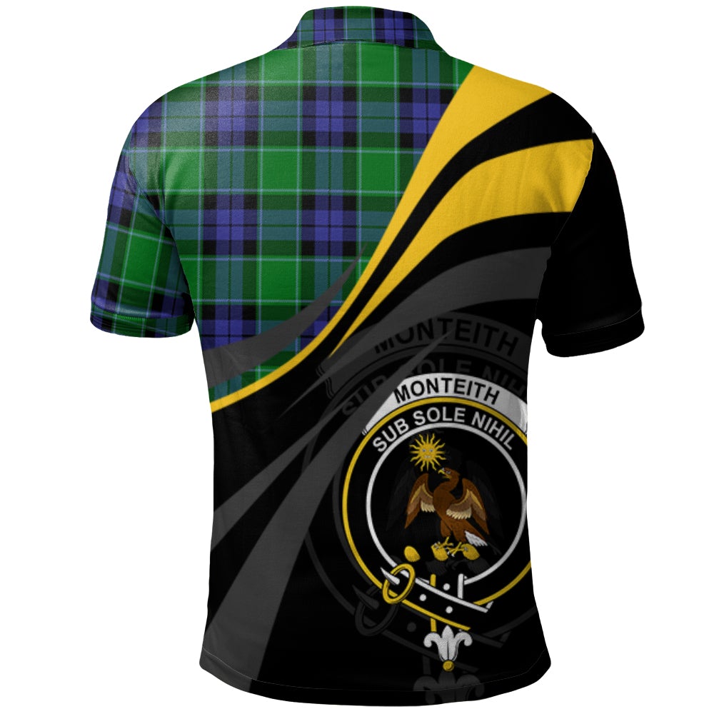 Clan Monteith Tartan Polo Shirt - Royal Coat Of Arms Style DY26 Monteith Tartan Tartan Polo   