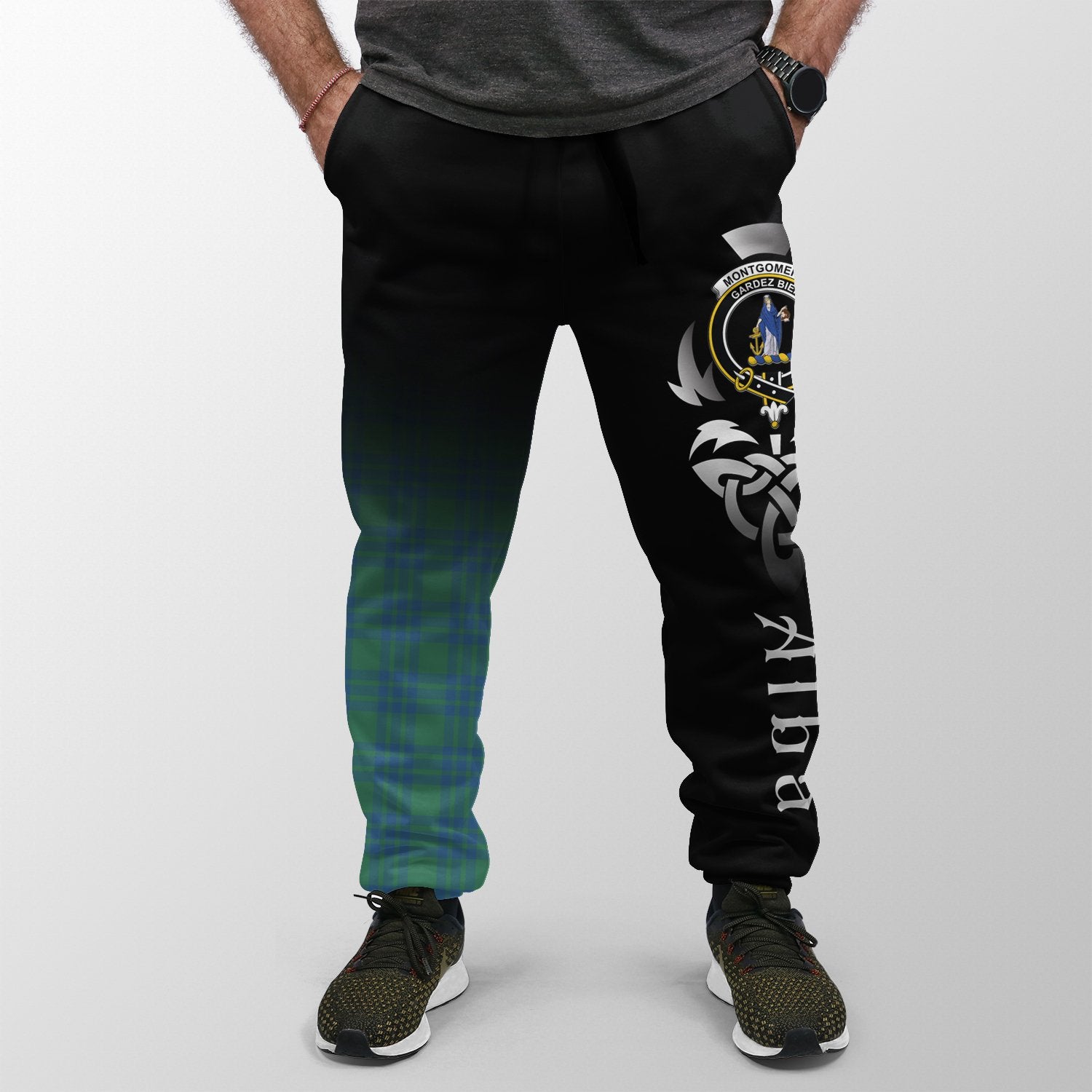 Clan Montgomery Ancient Tartan Crest Jogger Sweatpants  Alba Celtic Style XI27 Clan Montgomery Tartan Today   
