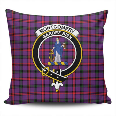 Clan Montgomery Modern Tartan Crest Pillow Cover QK88