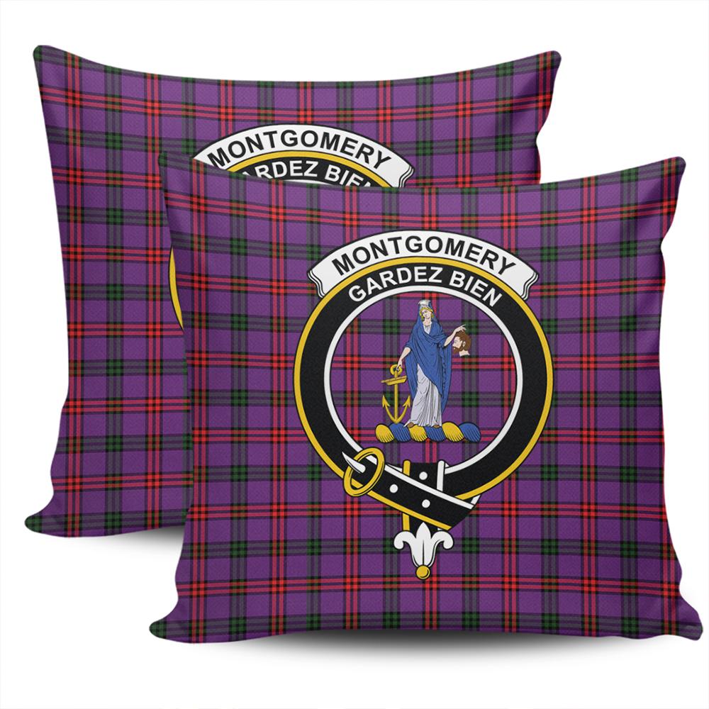 Clan Montgomery Modern Tartan Crest Pillow Cover QK88 Clan Montgomery Tartan Today   