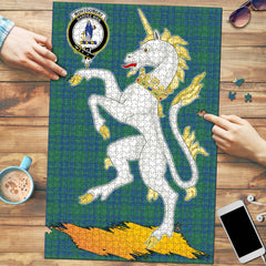 Clan Clan Montgomery Ancient Tartan Crest Unicorn Scotland Jigsaw Puzzles Gift For Family PQ29 Clan Montgomery Tartan Today   