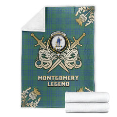 Clan Montgomery Ancient Tartan Gold Courage Symbol Blanket MB47 Clan Montgomery Tartan Today   