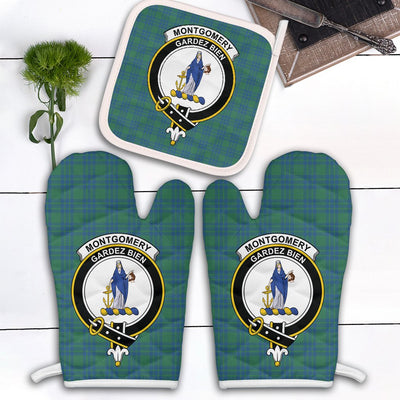 Clan Montgomery Ancient Tartan Crest Oven Mitt And Pot Holder (2 Oven Mitts + 1 Pot Holder) YW44