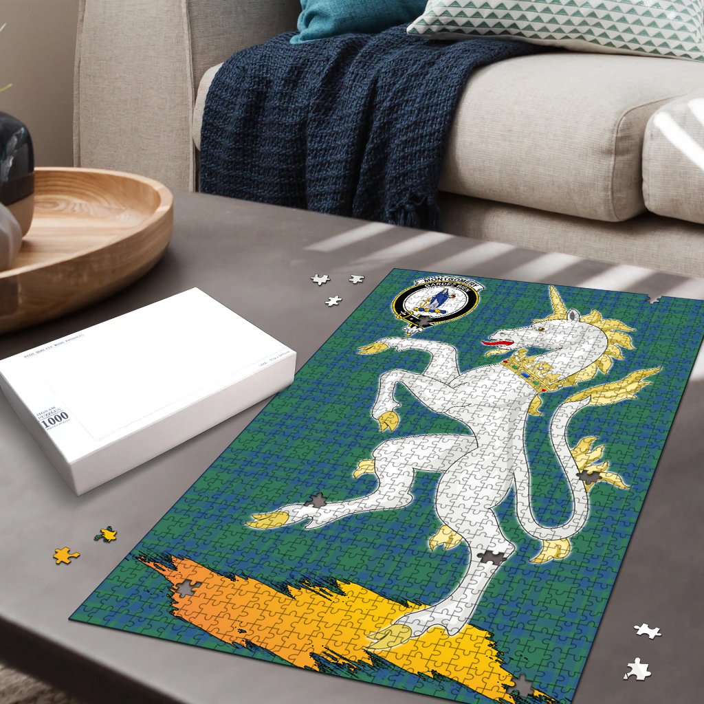 Clan Clan Montgomery Ancient Tartan Crest Unicorn Scotland Jigsaw Puzzles Gift For Family PQ29 Clan Montgomery Tartan Today   