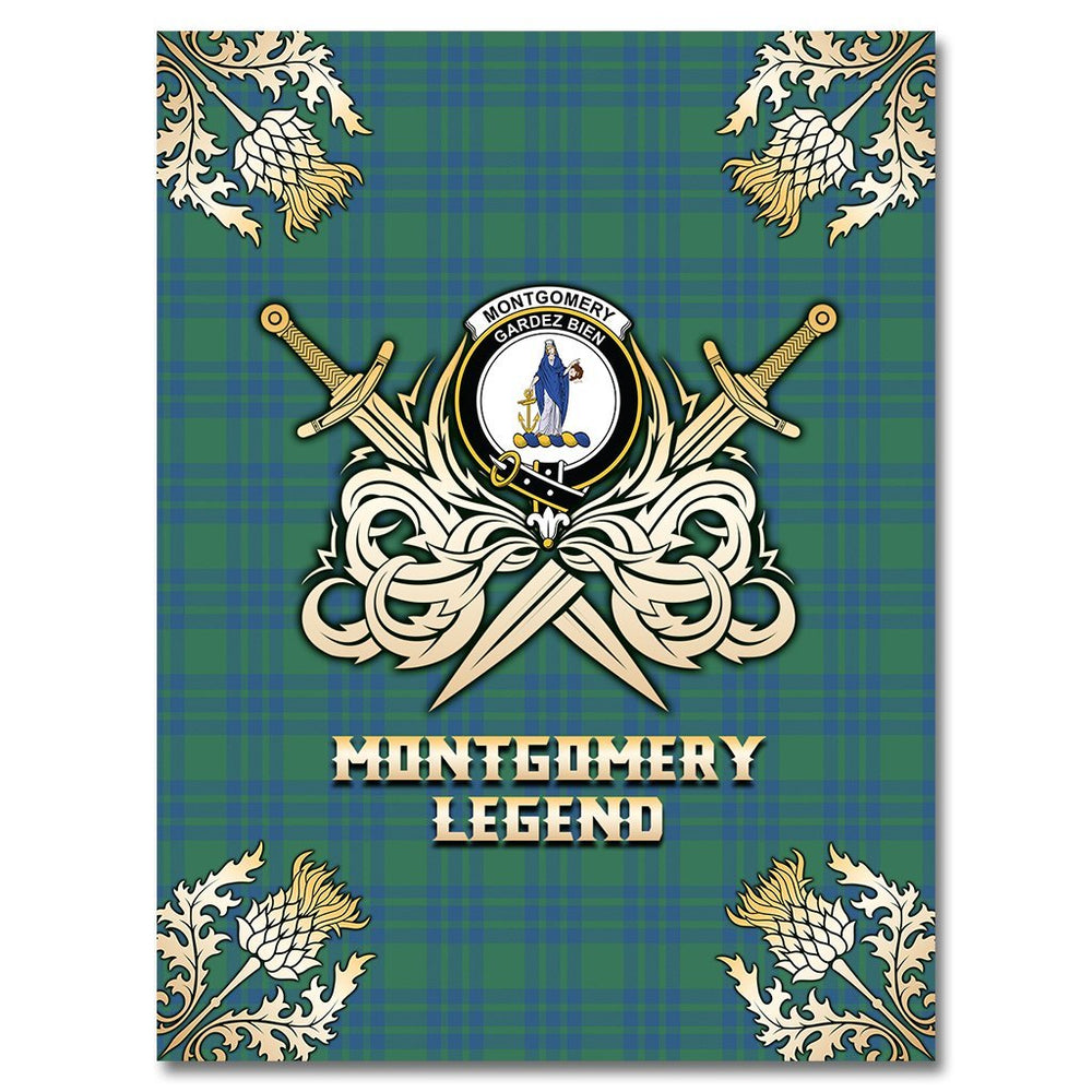 Clan Montgomery Ancient Tartan Gold Courage Symbol Blanket MB47 Clan Montgomery Tartan Today   