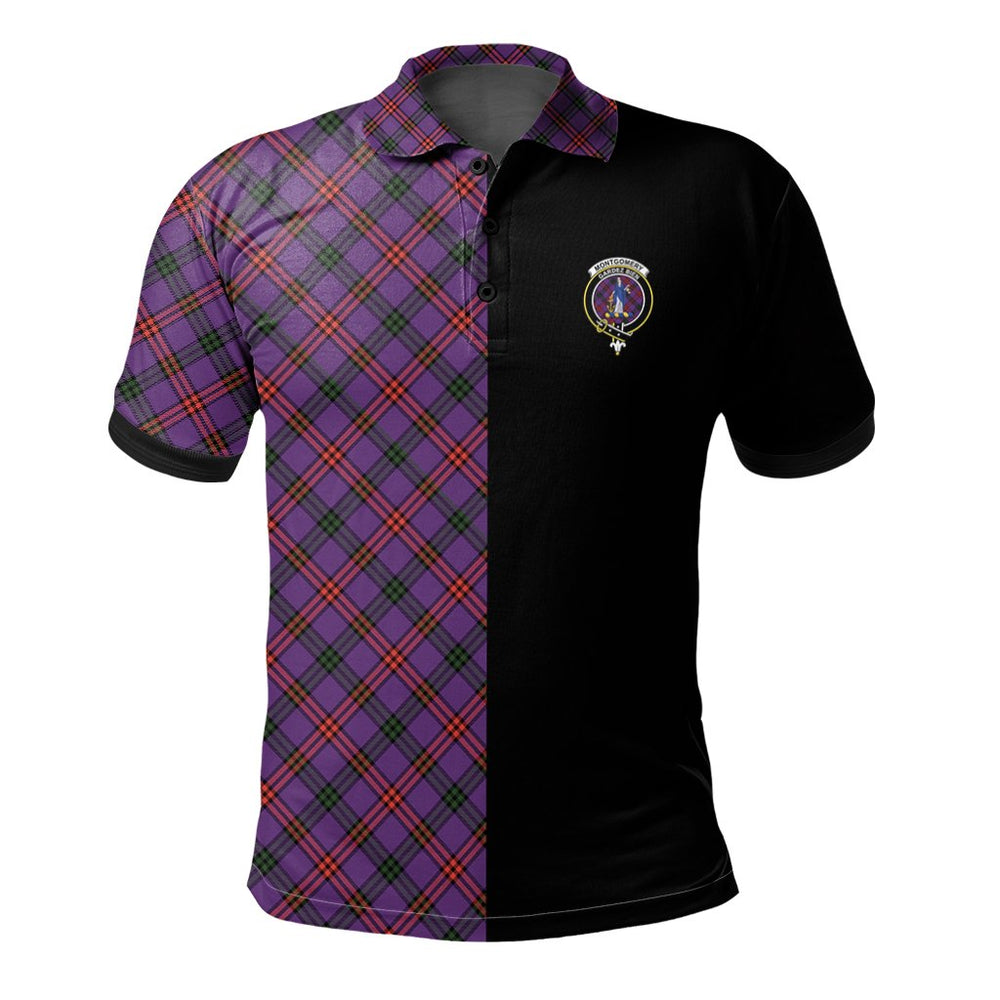 Clan Montgomery Modern Tartan Polo Shirt Half of Me - Cross Style CY20 Montgomery Modern Tartan Tartan Polo   