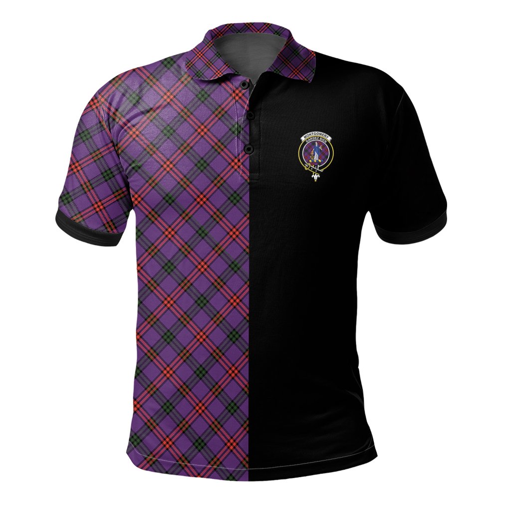 Clan Montgomery Modern Tartan Polo Shirt Half of Me - Cross Style CY20 Montgomery Modern Tartan Tartan Polo   