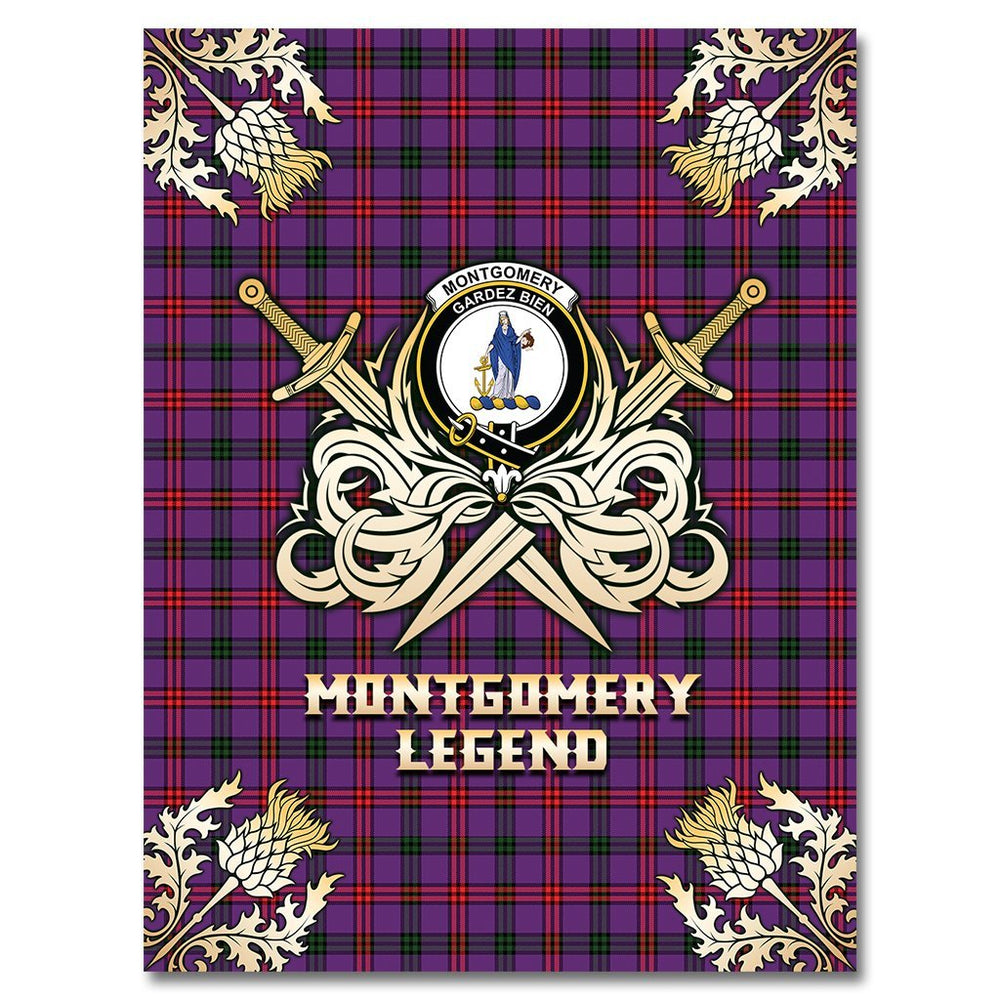 Clan Montgomery Modern Tartan Gold Courage Symbol Blanket MF58 Clan Montgomery Tartan Today   