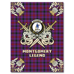 Clan Montgomery Modern Tartan Gold Courage Symbol Blanket MF58 Clan Montgomery Tartan Today   