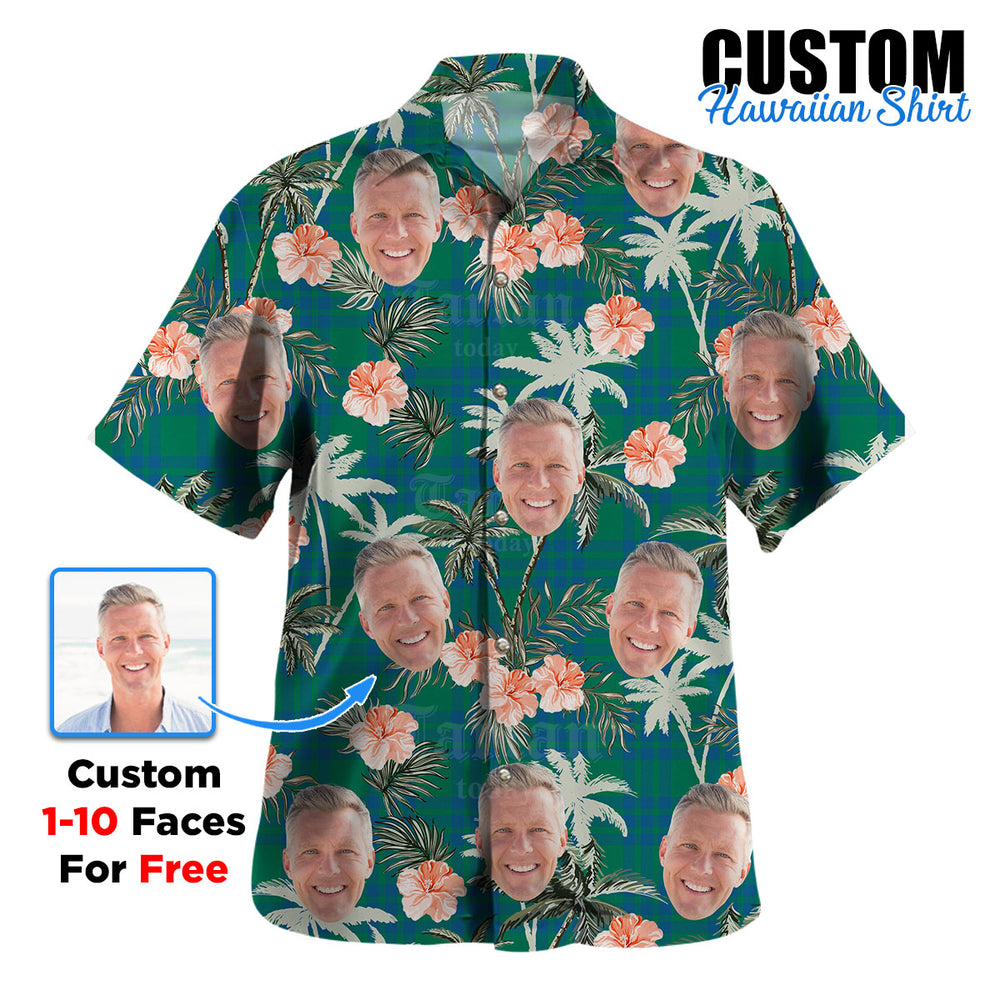 Clan Montgomery Ancient Tartan Custom Face Hawaiian Shirt – Unisex Gift for Family Members, Summer Party HV57 Montgomery Ancient Tartan Tartan Hawaii Shirt