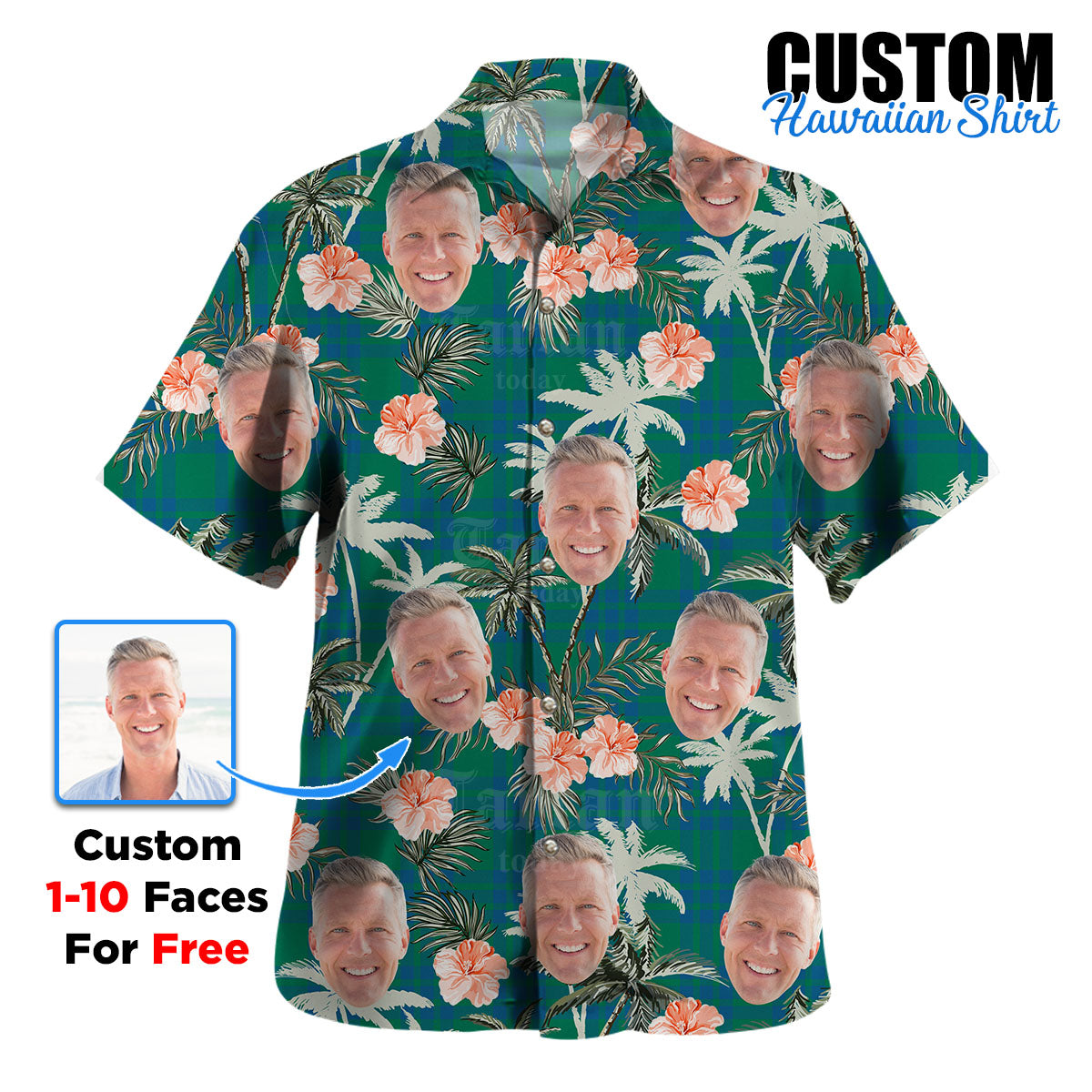 Clan Montgomery Ancient Tartan Custom Face Hawaiian Shirt – Unisex Gift for Family Members, Summer Party HV57 Montgomery Ancient Tartan Tartan Hawaii Shirt