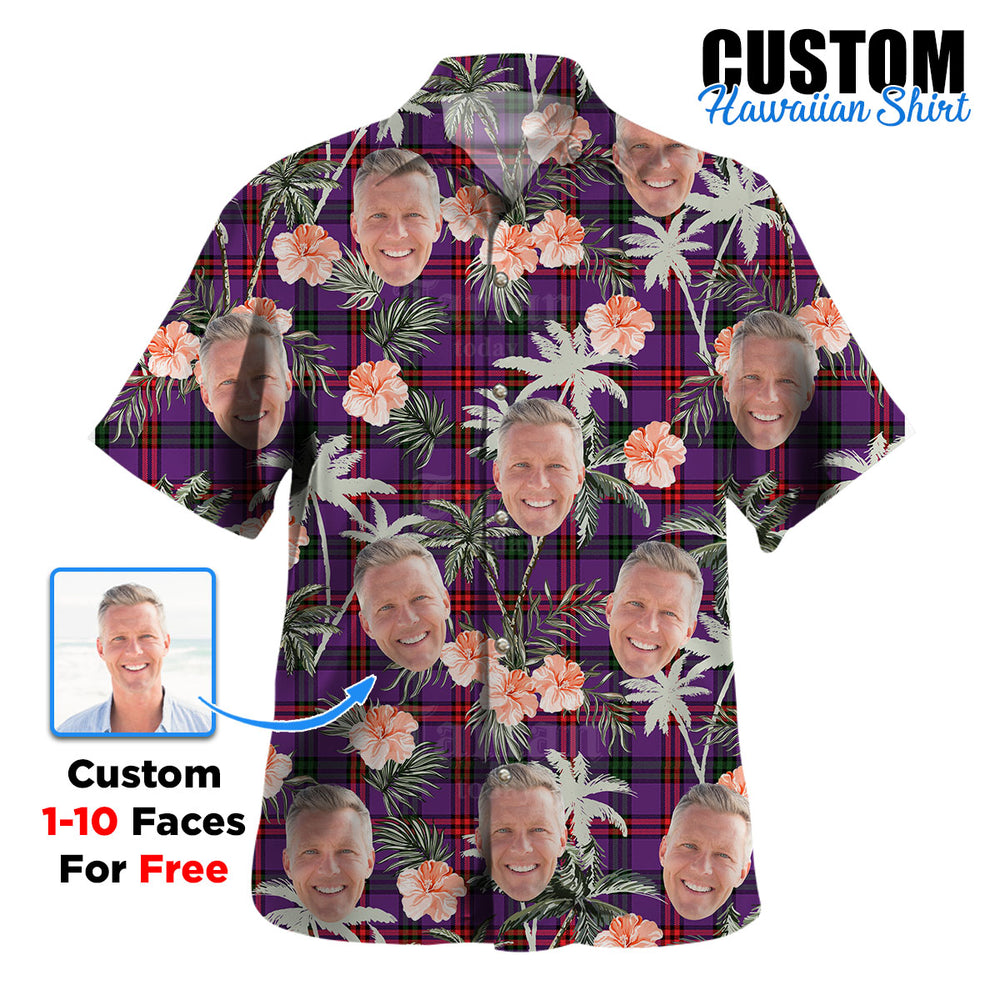 Clan Montgomery Modern Tartan Custom Face Hawaiian Shirt – Unisex Gift for Family Members, Summer Party CD89 Montgomery Modern Tartan Tartan Hawaii Shirt