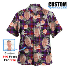 Clan Montgomery Modern Tartan Custom Face Hawaiian Shirt – Unisex Gift for Family Members, Summer Party CD89 Montgomery Modern Tartan Tartan Hawaii Shirt