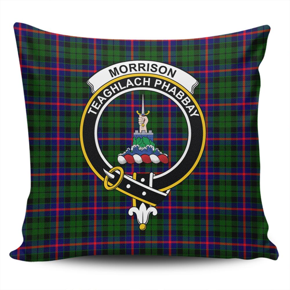 Clan Morrison Modern Tartan Crest Pillow Cover MP97 Clan Morrison Tartan Today   
