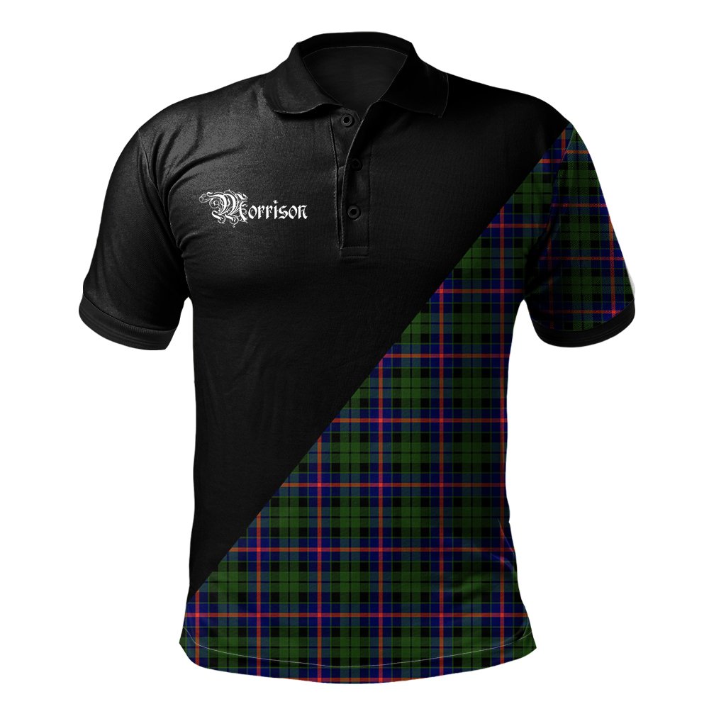 Clan Morrison Modern Clan - Military Polo Shirt DX84 Morrison Modern Tartan Tartan Polo   