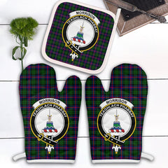 Clan Morrison Modern Tartan Crest Oven Mitt And Pot Holder (2 Oven Mitts + 1 Pot Holder) TC72 Clan Morrison Tartan Today   