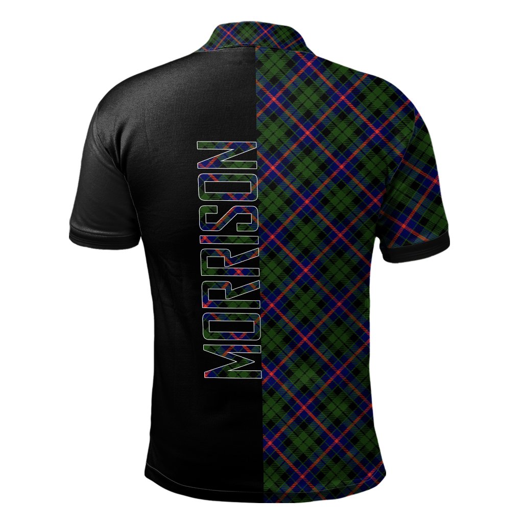 Clan Morrison Modern Tartan Polo Shirt Half of Me - Cross Style UA24 Morrison Modern Tartan Tartan Polo   