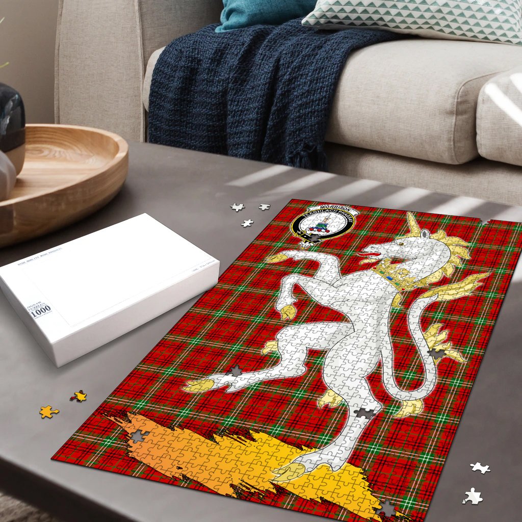 Clan Morrison Red Modern Tartan Crest Unicorn Scotland Jigsaw Puzzles Gift For Family BK50 Clan Morrison Tartan Today   