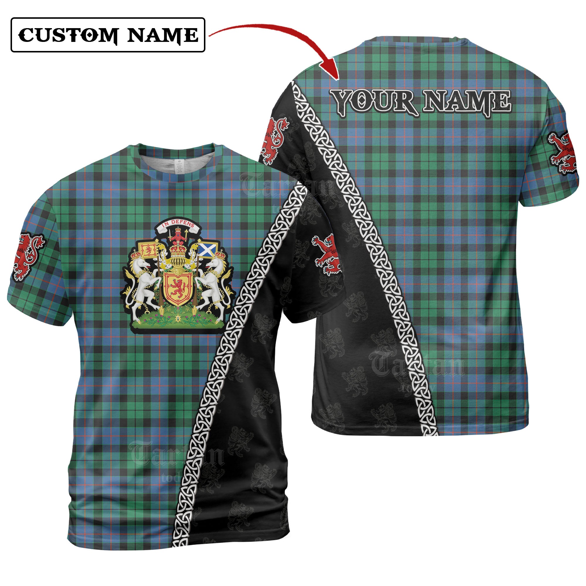 Morrison Ancient Tartan Shirt with Scotland Coat of Arms & Custom Name OM79