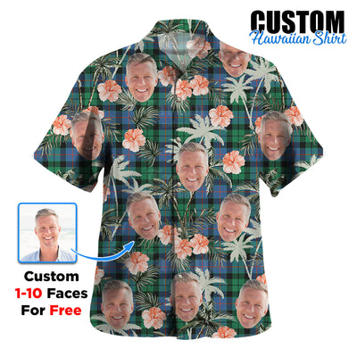 Clan Morrison Ancient Tartan Custom Face Hawaiian Shirt – Unisex Gift for Family Members, Summer Party
