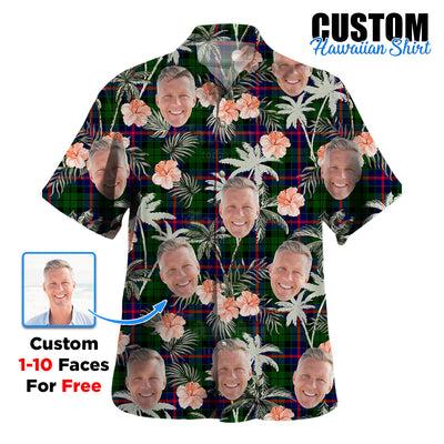 Clan Morrison Modern Tartan Custom Face Hawaiian Shirt – Unisex Gift for Family Members, Summer Party EQ52