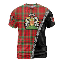 Personalized Clan Morrison Red Modern Tartan Shirt with Scotland Coat of Arms & Custom Name IX54