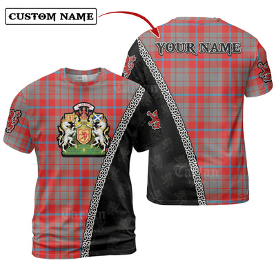 Personalized Clan Moubray Tartan Shirt with Scotland Coat of Arms & Custom Name