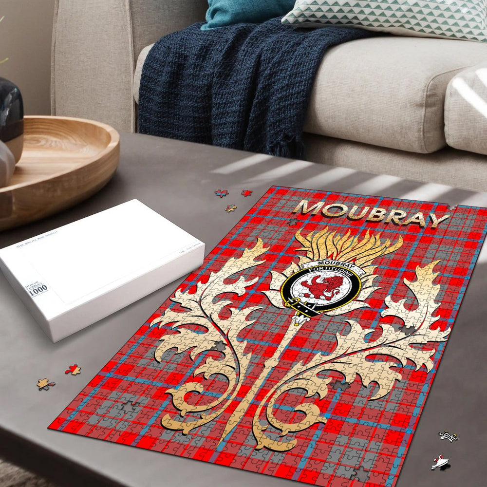 Clan Moubray Tartan Crest Thistle Jigsaw Puzzles Gift For Family PR34 Clan Moubray Tartan Today   