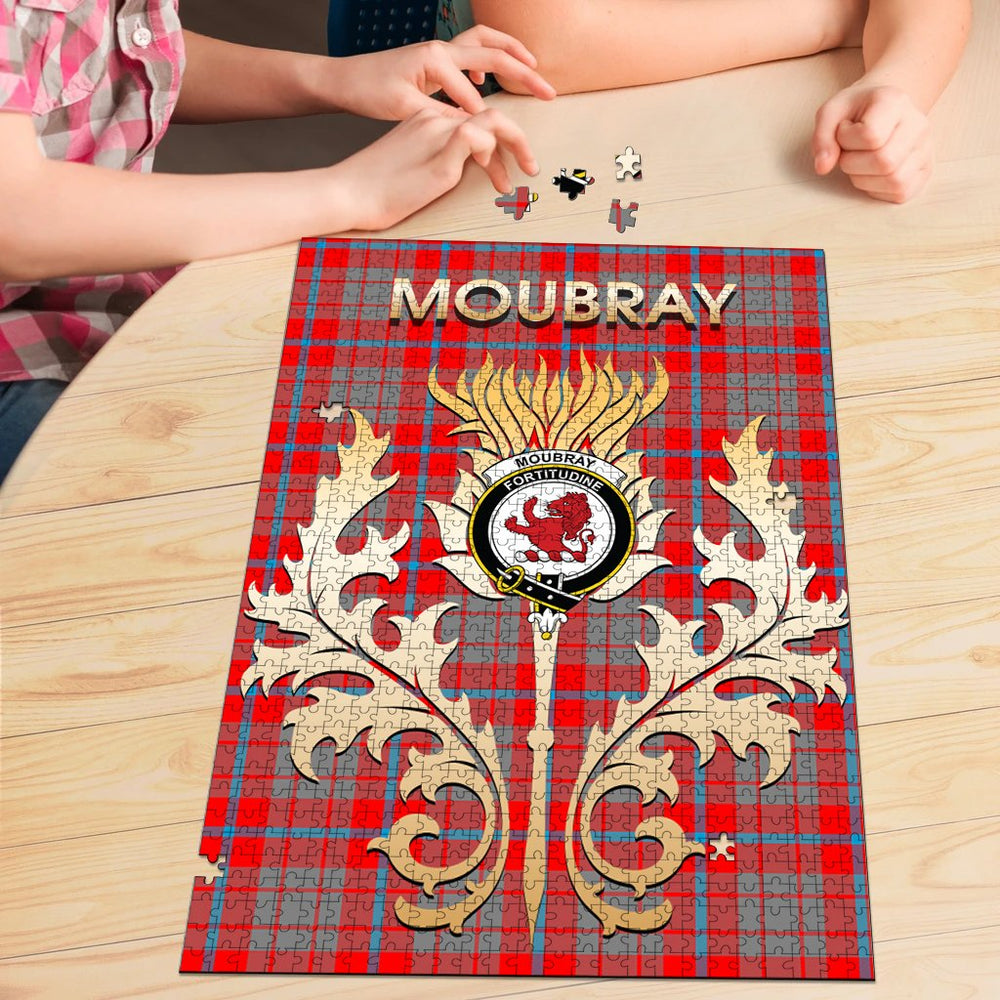 Clan Moubray Tartan Crest Thistle Jigsaw Puzzles Gift For Family PR34 Clan Moubray Tartan Today   