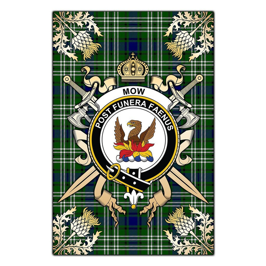 Clan Mow Tartan Crest Black Garden Flag