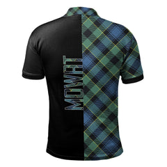 Clan Mowat Tartan Polo Shirt Half of Me - Cross Style XH60 Mowat Tartan Tartan Polo   