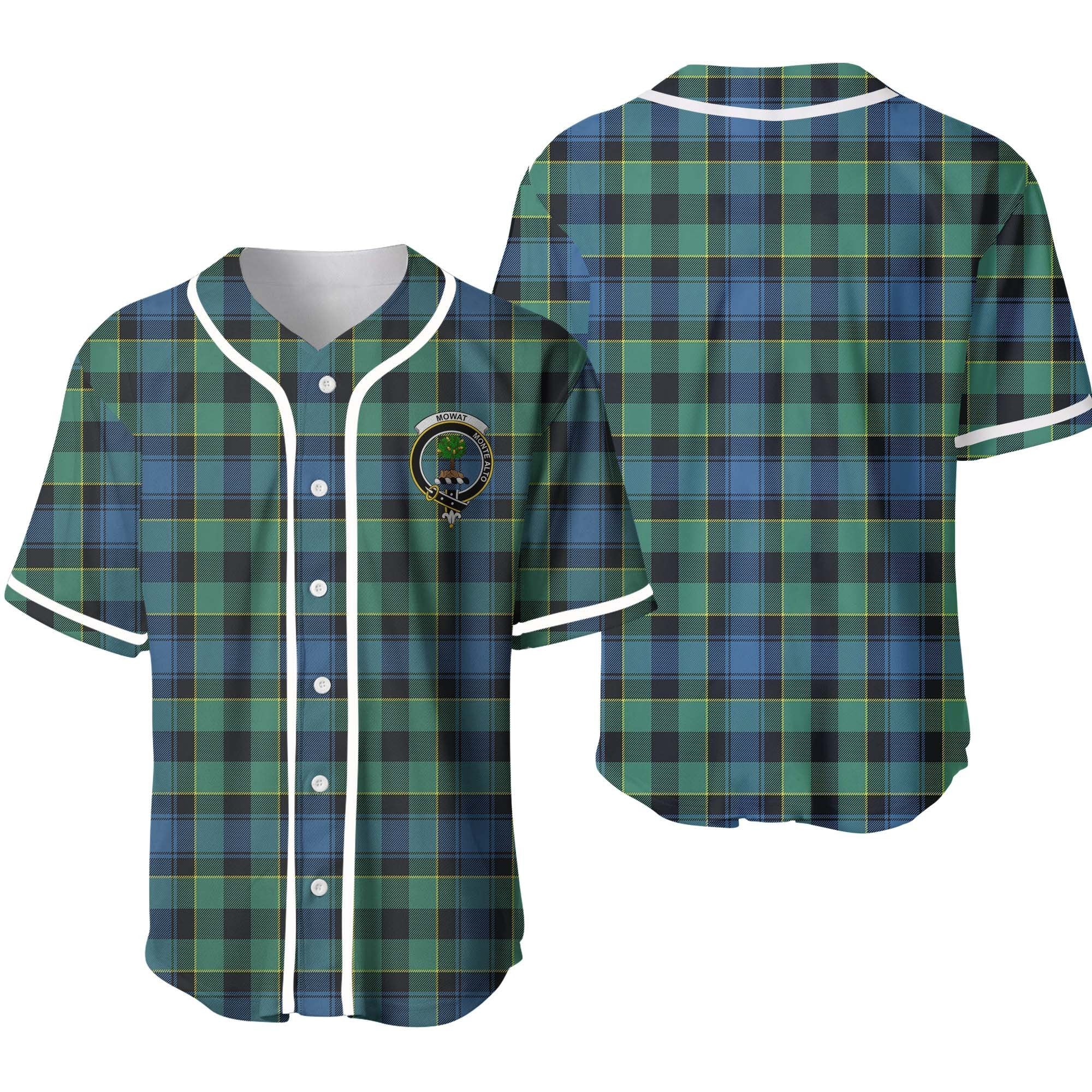 Clan Mowat (of Inglistoun) Tartan Unisex Baseball Jersey GX16WA93 Clan Mow Tartan Today   