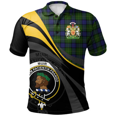 Clan Muir - Moore Tartan Polo Shirt - Royal Coat Of Arms Style