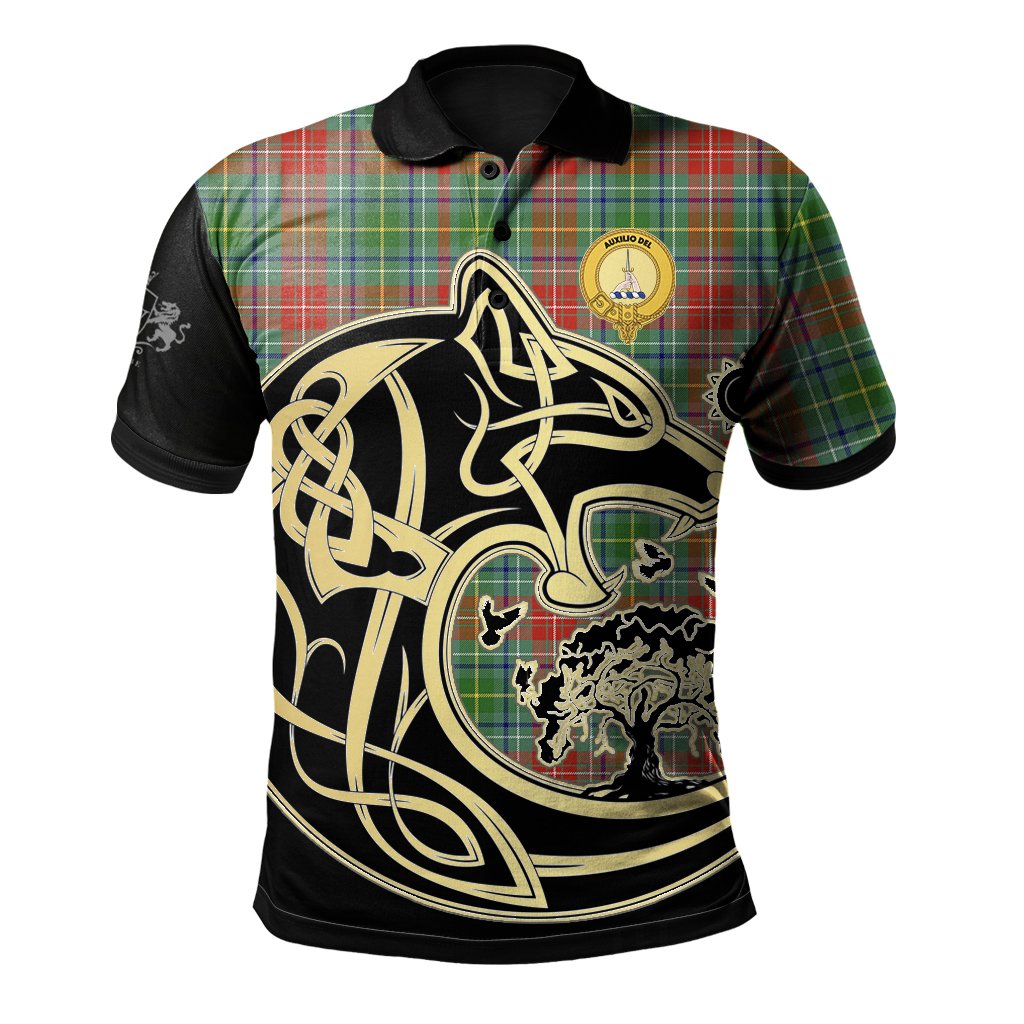 Clan Muirhead Tartan Polo Shirt Viking Wolf FT73 Muirhead Tartan Tartan Polo   