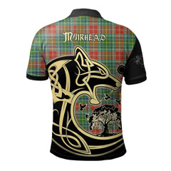 Clan Muirhead Tartan Polo Shirt Viking Wolf FT73 Muirhead Tartan Tartan Polo   