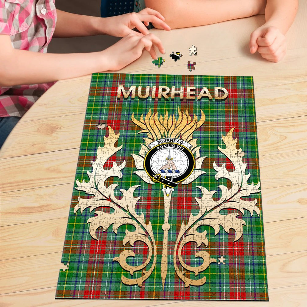 Clan Muirhead Tartan Crest Thistle Jigsaw Puzzles Gift For Family DC22 Clan Muir_More Tartan Today   
