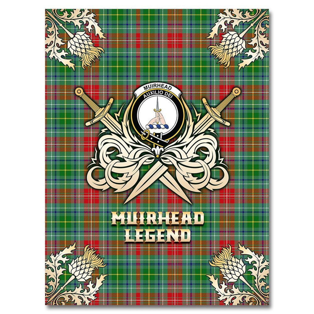 Clan Muirhead Tartan Gold Courage Symbol Blanket QN68 Clan Muir_More Tartan Today   
