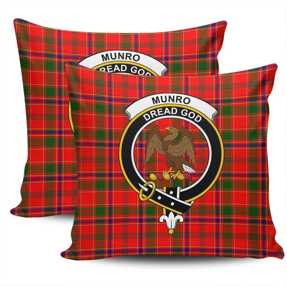 Clan Munro Modern Tartan Crest Pillow Cover FA38 Clan Munro Tartan Today   